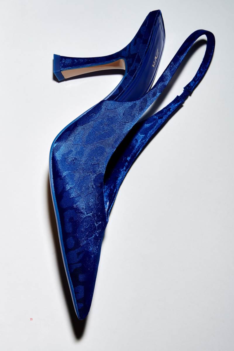 ZARA HIGH-HEEL SLINGBACK Högklackade Skor Dam Blå | LUGKV-6357
