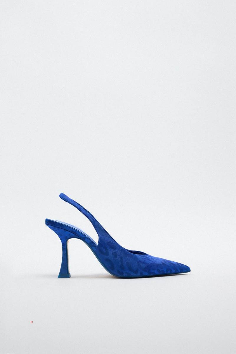 ZARA HIGH-HEEL SLINGBACK Högklackade Skor Dam Blå | LUGKV-6357