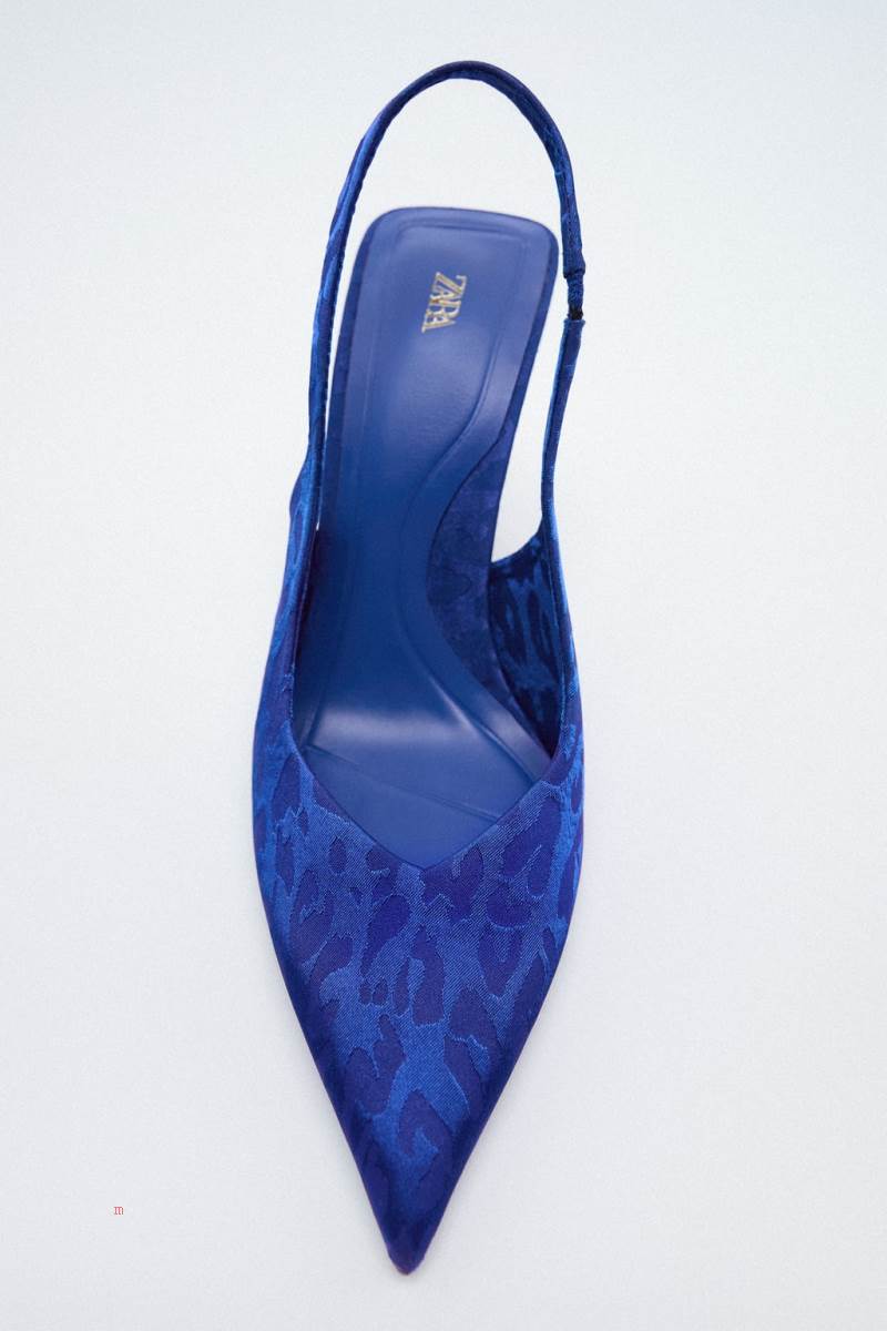 ZARA HIGH-HEEL SLINGBACK Högklackade Skor Dam Blå | LUGKV-6357