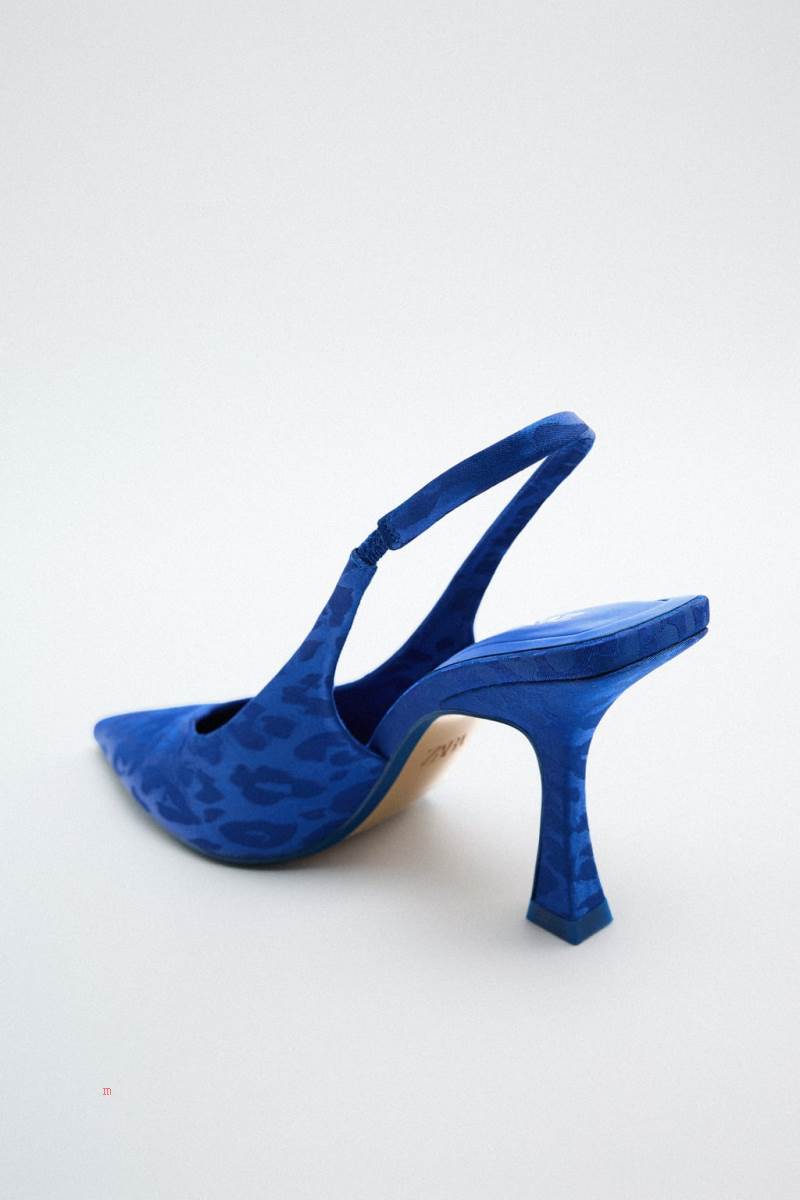ZARA HIGH-HEEL SLINGBACK Högklackade Skor Dam Blå | LUGKV-6357