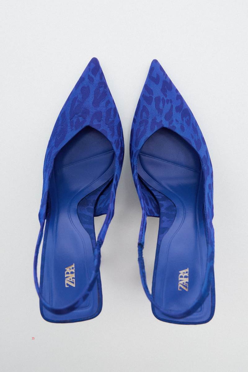 ZARA HIGH-HEEL SLINGBACK Högklackade Skor Dam Blå | LUGKV-6357
