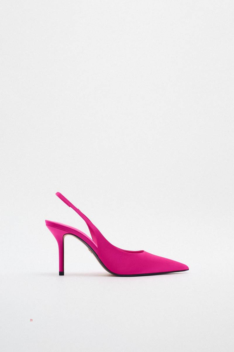 ZARA HIGH-HEEL SLINGBACK Högklackade Skor Dam Fuchsia | PSGZT-0478