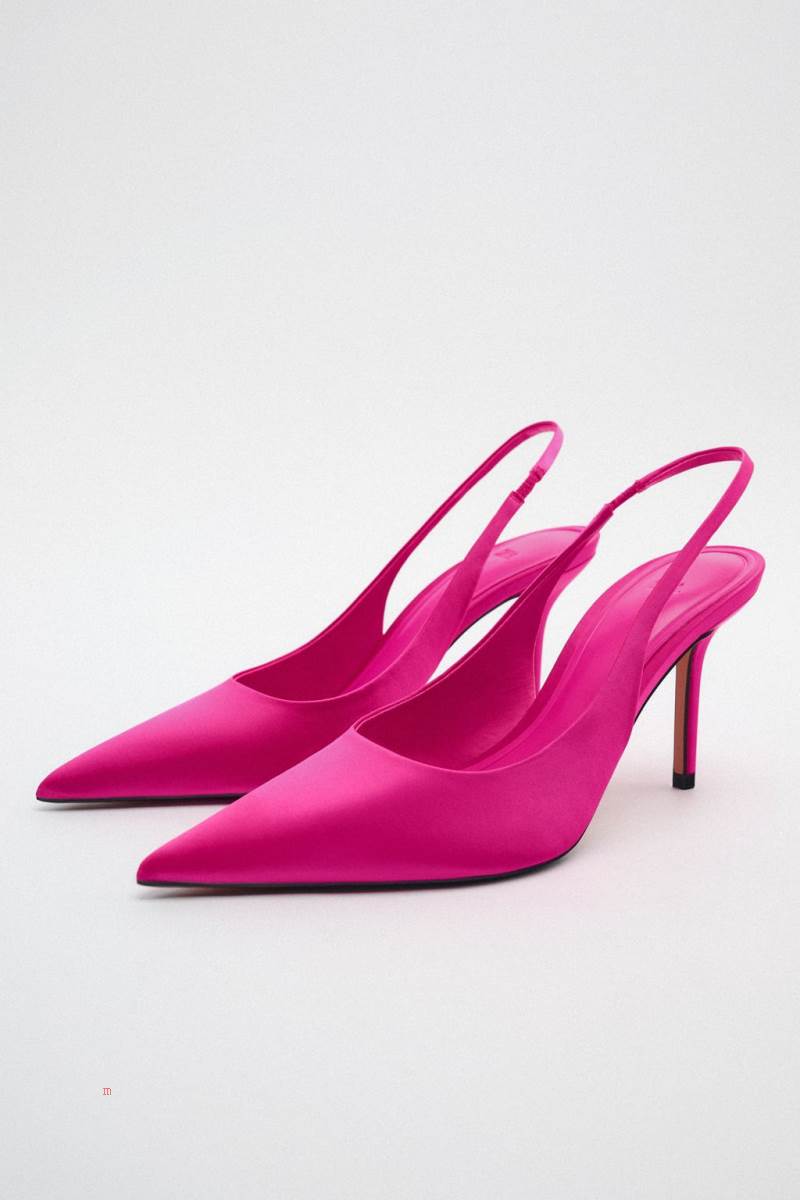 ZARA HIGH-HEEL SLINGBACK Högklackade Skor Dam Fuchsia | PSGZT-0478