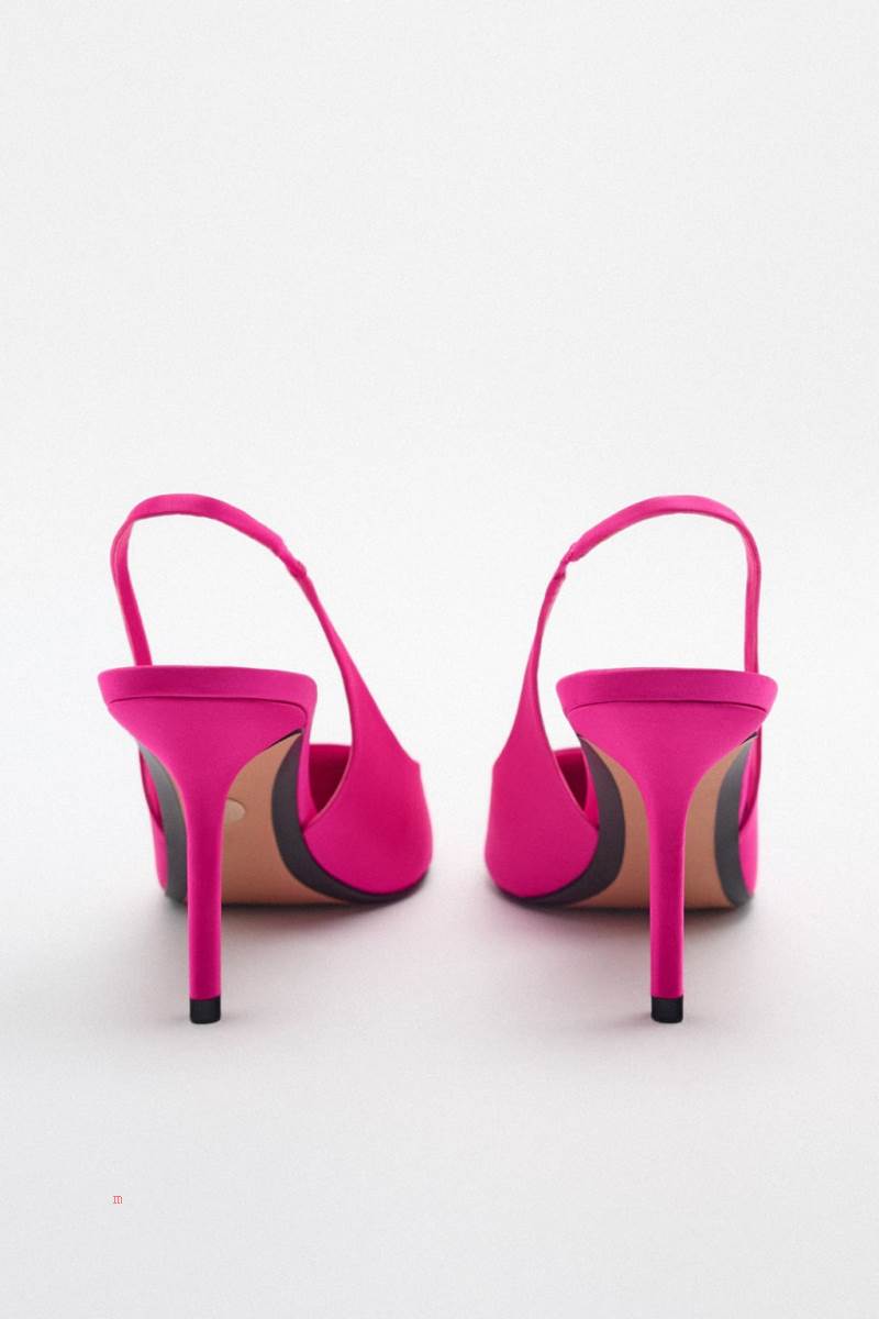 ZARA HIGH-HEEL SLINGBACK Högklackade Skor Dam Fuchsia | PSGZT-0478