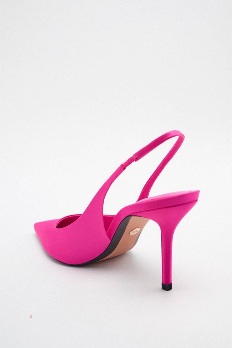 ZARA HIGH-HEEL SLINGBACK Högklackade Skor Dam Fuchsia | PSGZT-0478