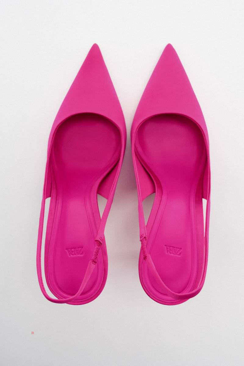 ZARA HIGH-HEEL SLINGBACK Högklackade Skor Dam Fuchsia | PSGZT-0478