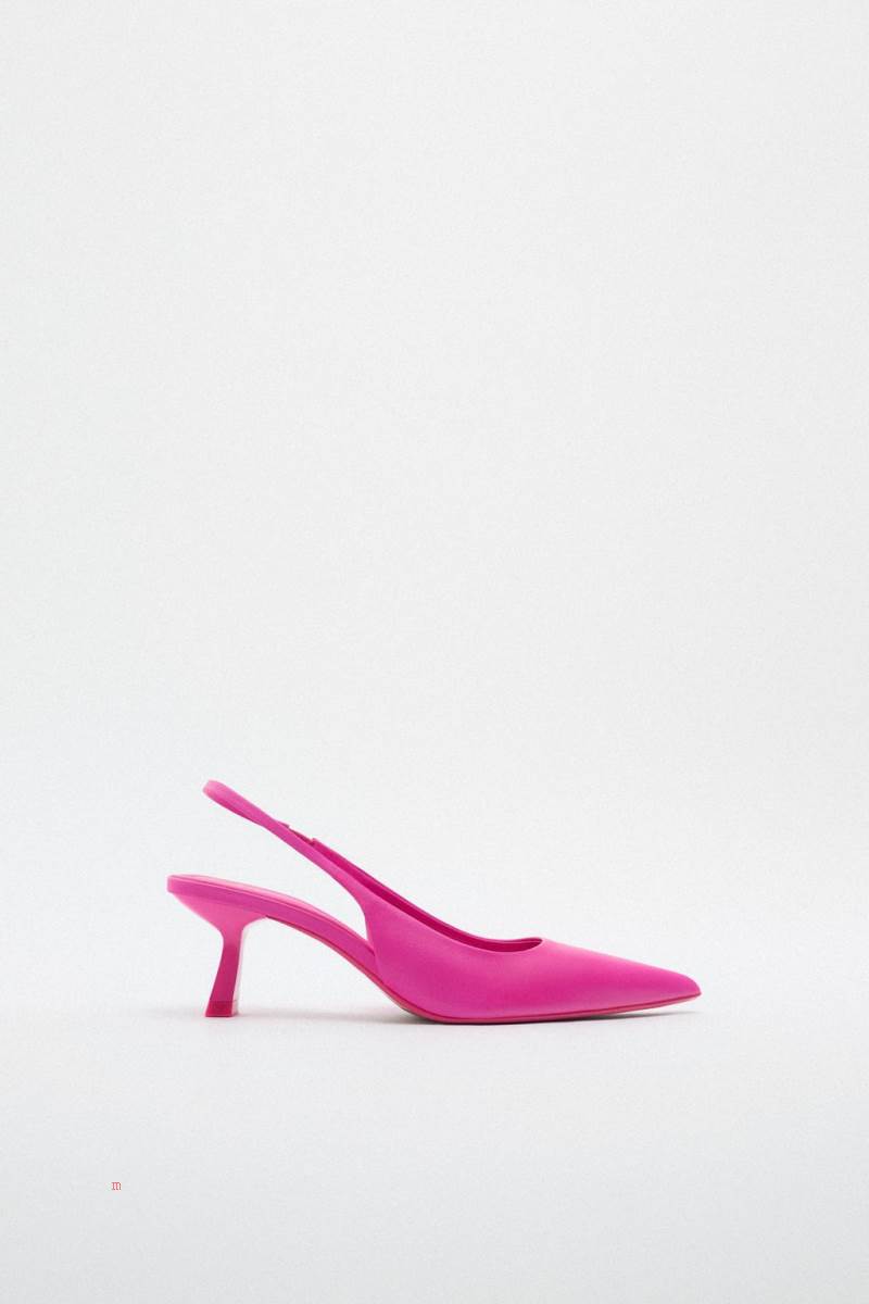 ZARA HIGH-HEEL SLINGBACK Högklackade Skor Dam Fuchsia | QPCFD-4095