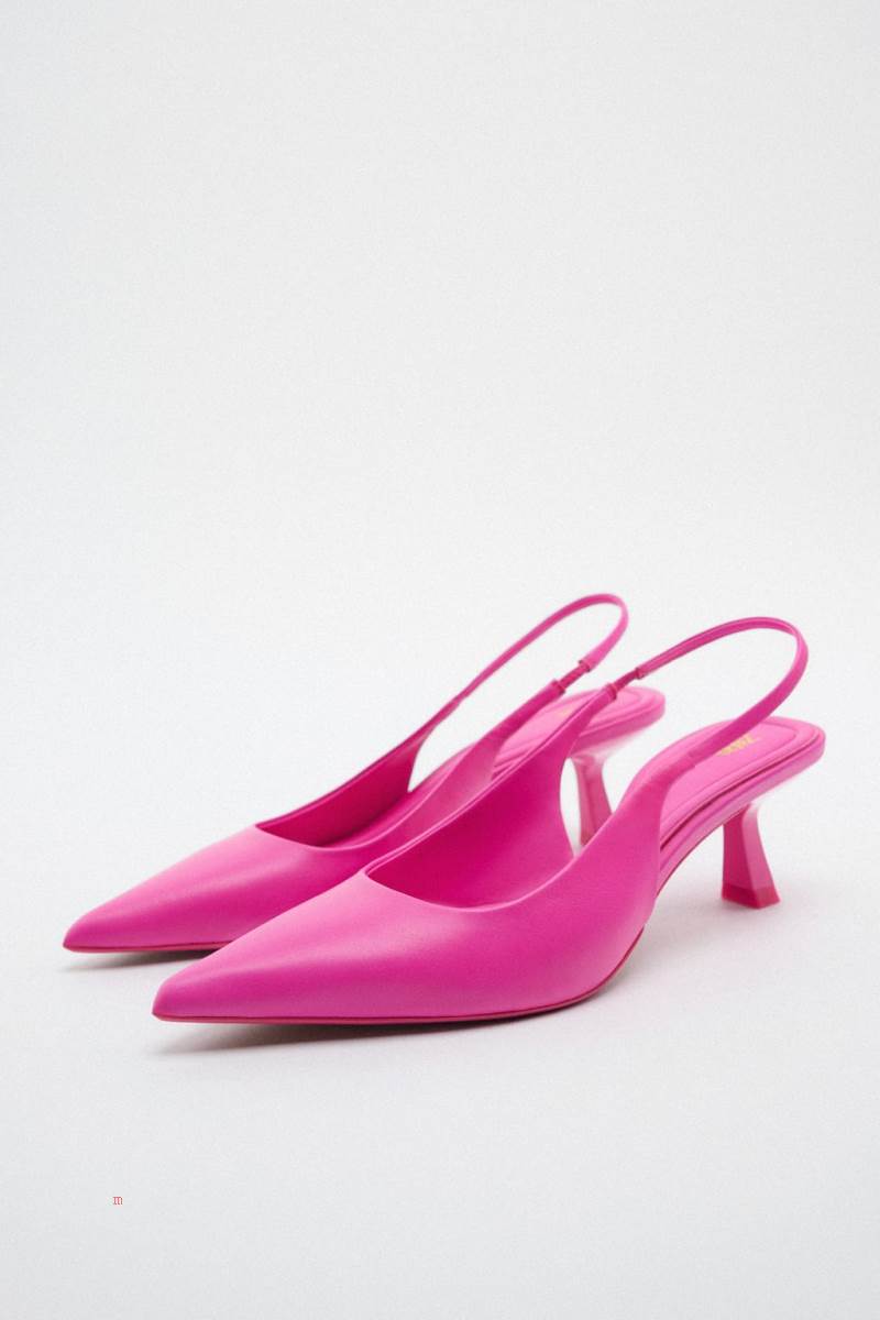 ZARA HIGH-HEEL SLINGBACK Högklackade Skor Dam Fuchsia | QPCFD-4095
