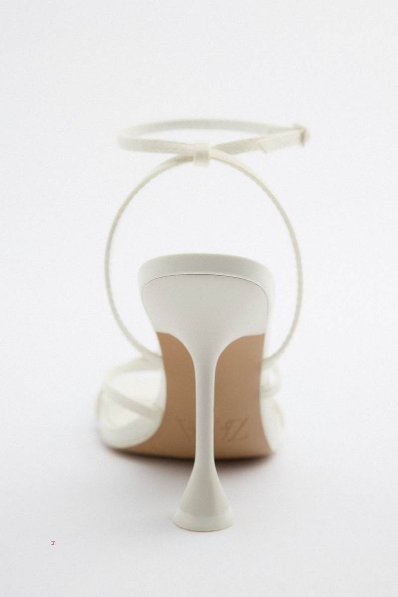 ZARA HIGH-HEEL STRAPPY Sandaler Dam Vita | QMGZA-3269