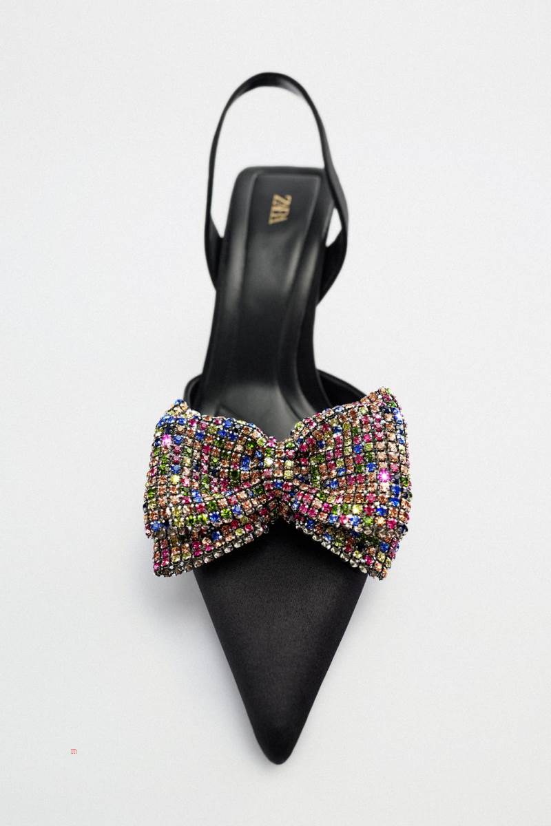 ZARA HIGH-HEEL WITH EMBELLISHED BOW Klackskor Dam Svarta | AHCIO-7485