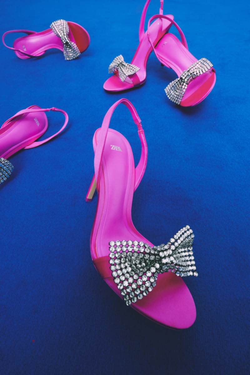 ZARA HIGH-HEEL WITH EMBELLISHED BOW Sandaler Dam Fuchsia | ZGAUV-6930
