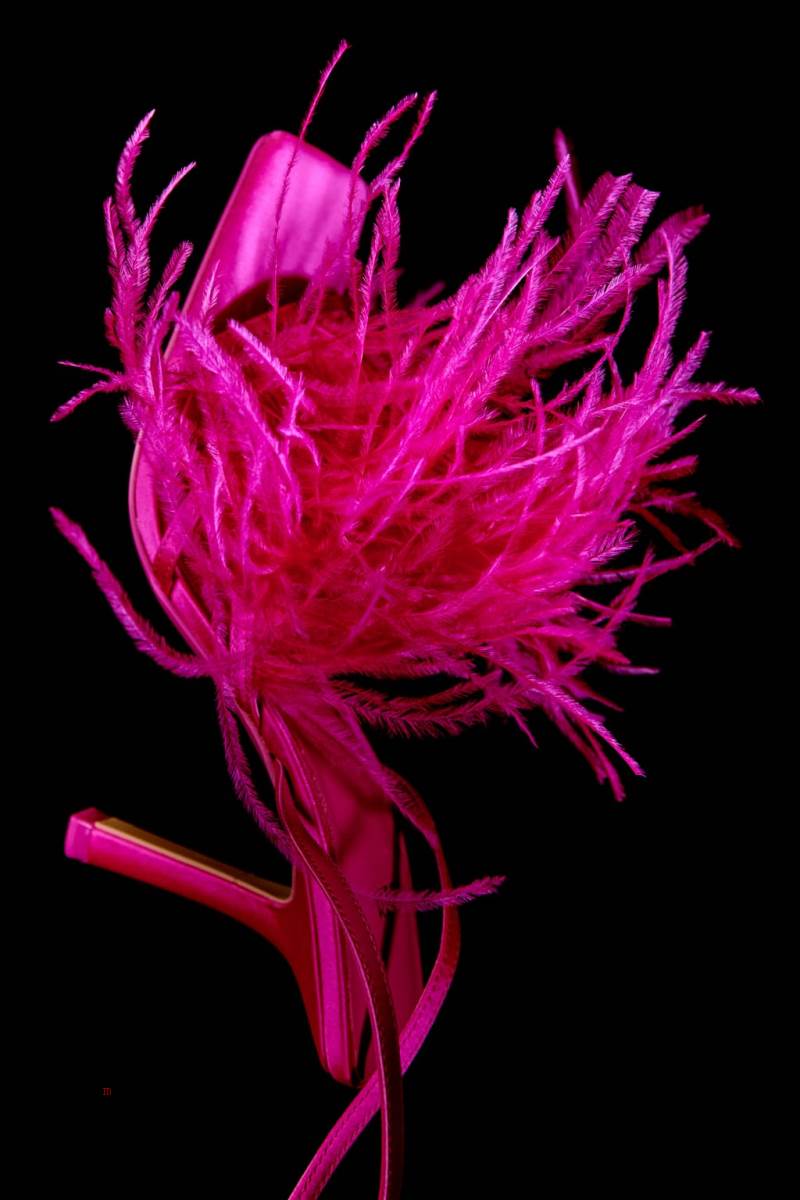 ZARA HIGH-HEEL WITH FEATHERS Sandaler Dam Fuchsia | BYKAV-1895