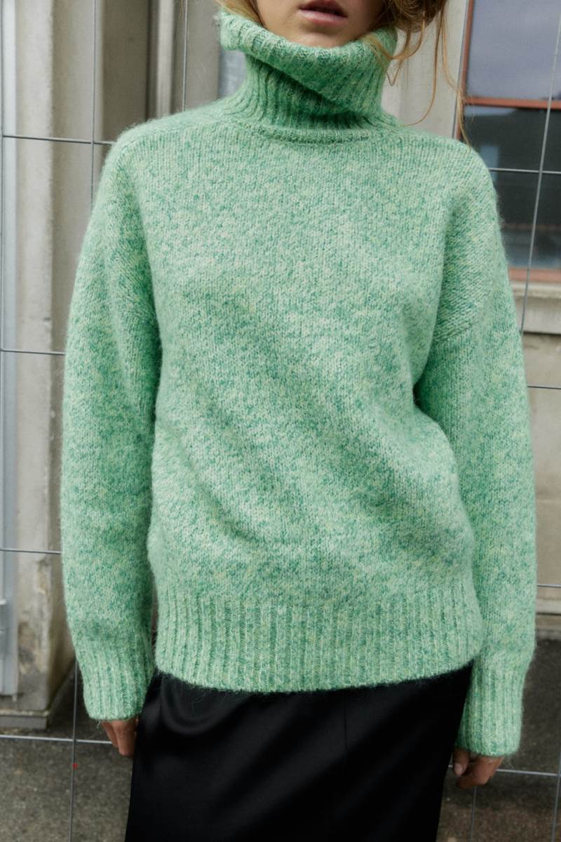 ZARA HIGH NECK KNIT Tröjor Dam Gröna | BNZKY-9726