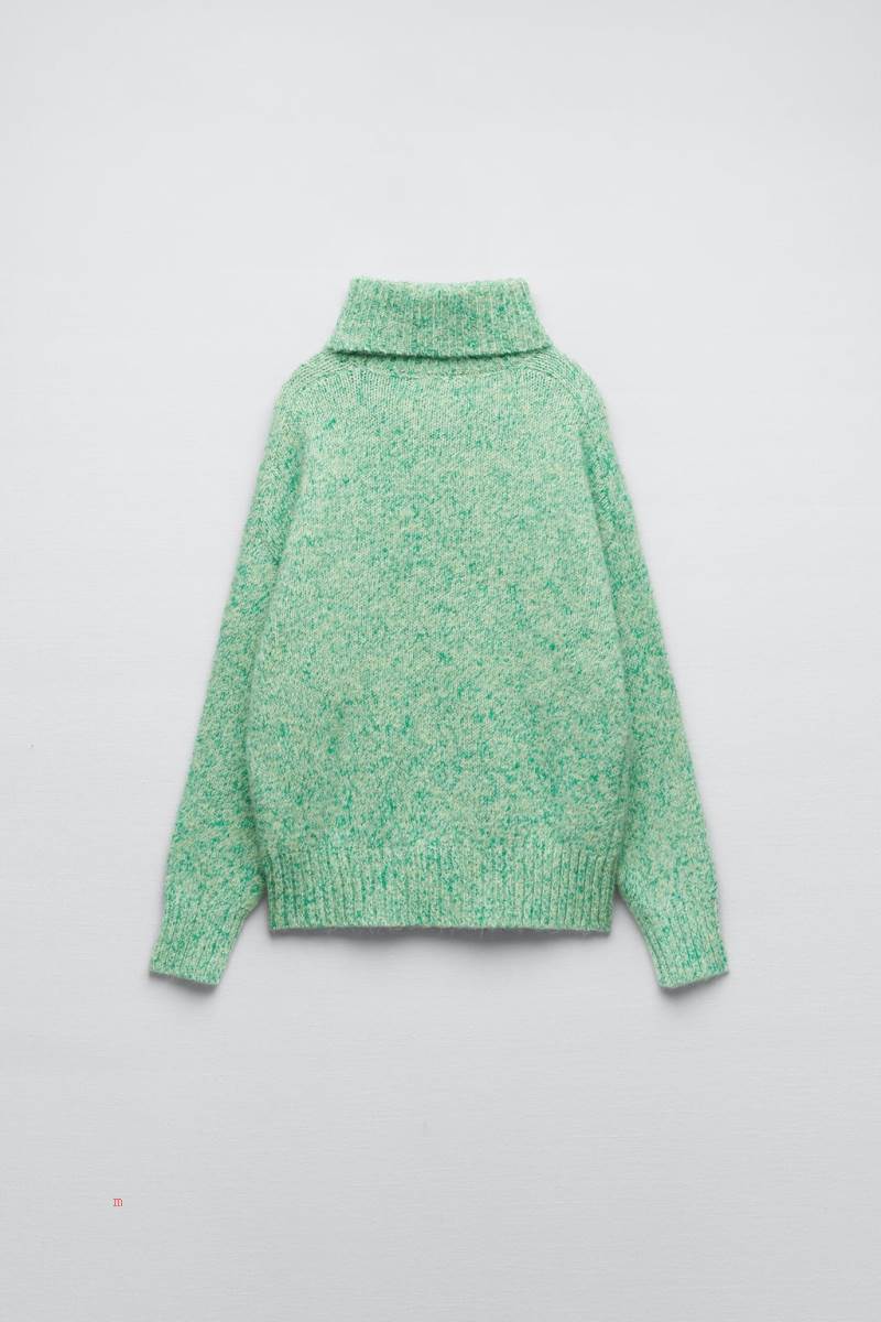 ZARA HIGH NECK KNIT Tröjor Dam Gröna | BNZKY-9726