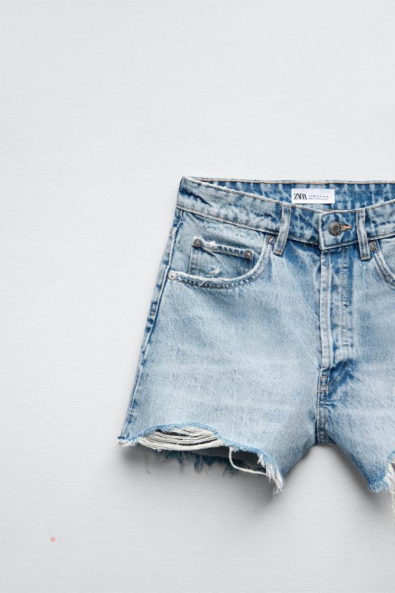 ZARA HIGH-RISE DENIM Shorts Dam Ljusblå | JFIVK-9523