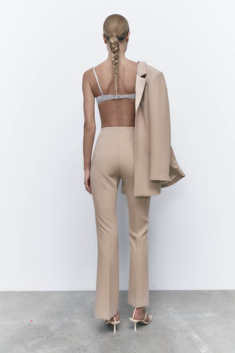 ZARA HIGH-RISE FLARED Byxor Dam Bruna | LOAUM-5401