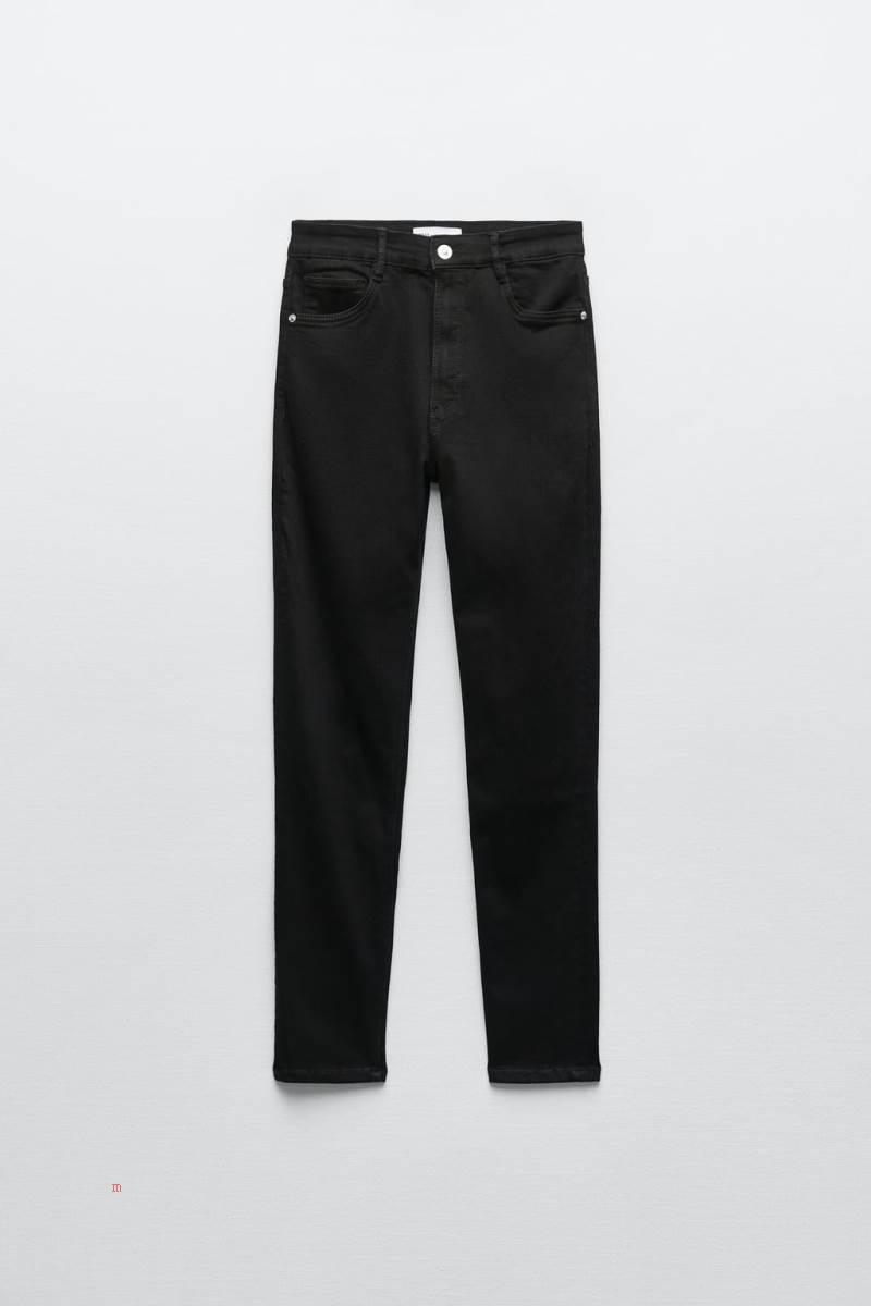 ZARA HIGH RISE SCULPT Mager Jeans Dam Svarta | ONUIY-8147