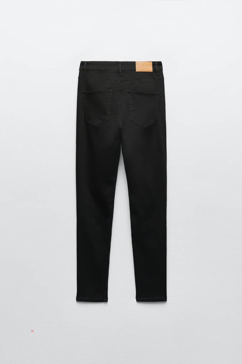 ZARA HIGH RISE SCULPT Mager Jeans Dam Svarta | ONUIY-8147