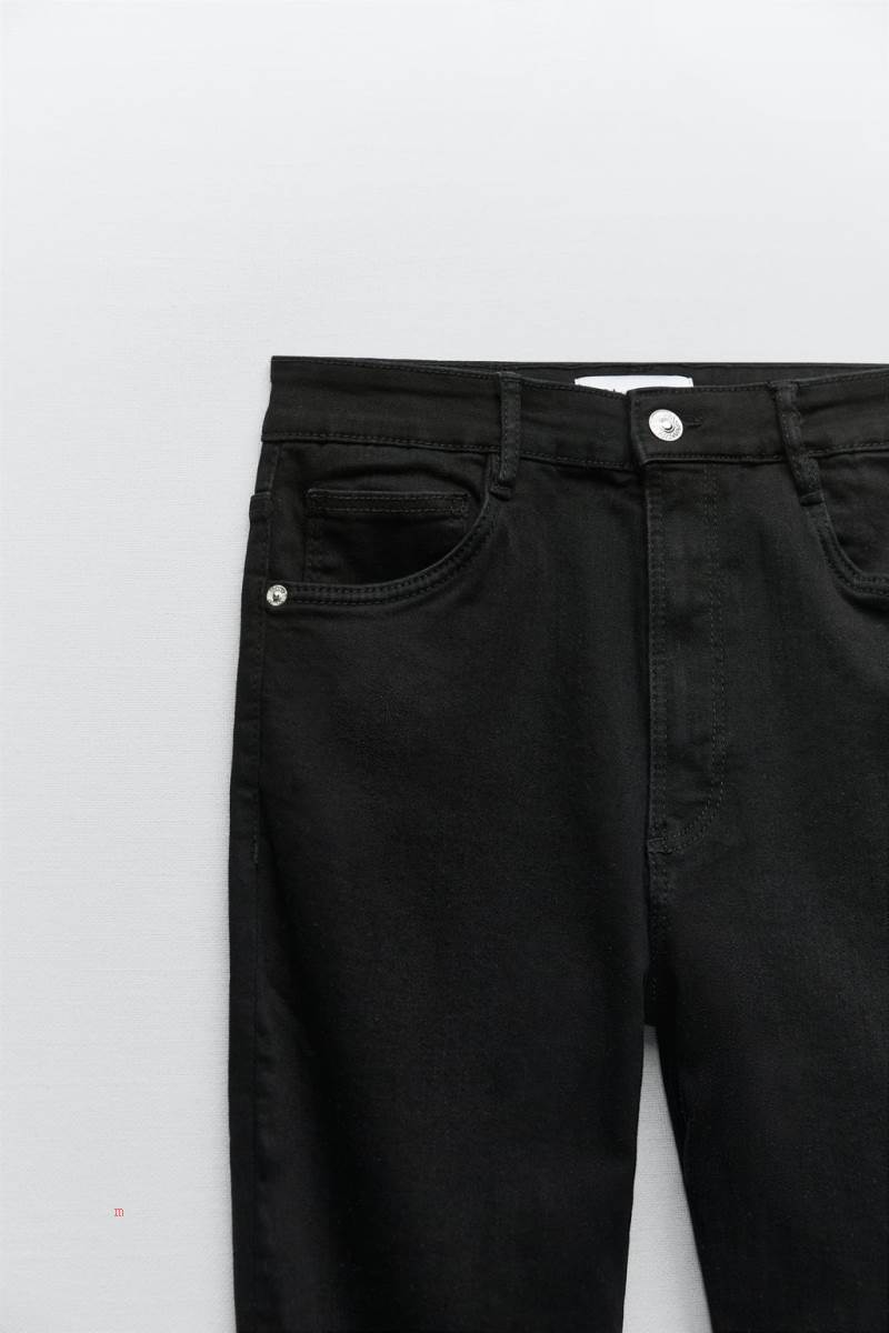 ZARA HIGH RISE SCULPT Mager Jeans Dam Svarta | ONUIY-8147
