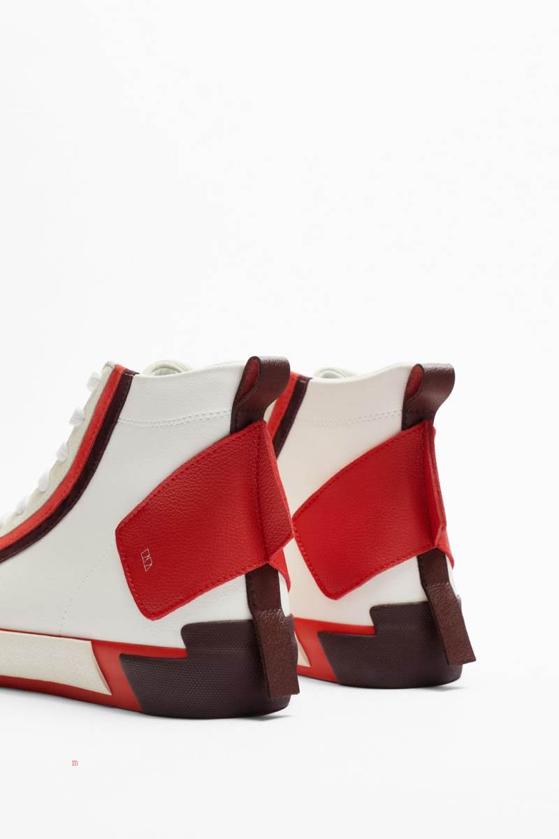 ZARA HIGH-TOP Träningsskor Herr Olika Färger Röda | BWJNM-7093