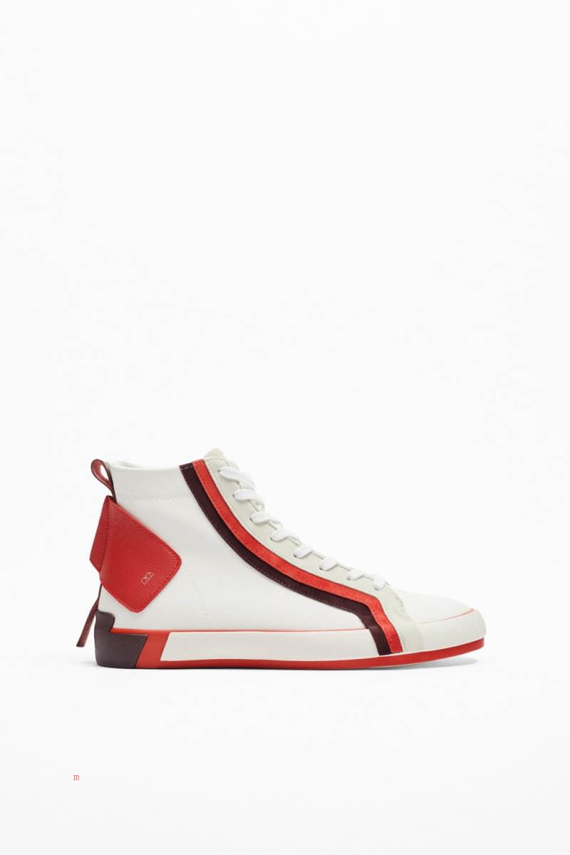 ZARA HIGH-TOP Träningsskor Herr Olika Färger Röda | BWJNM-7093