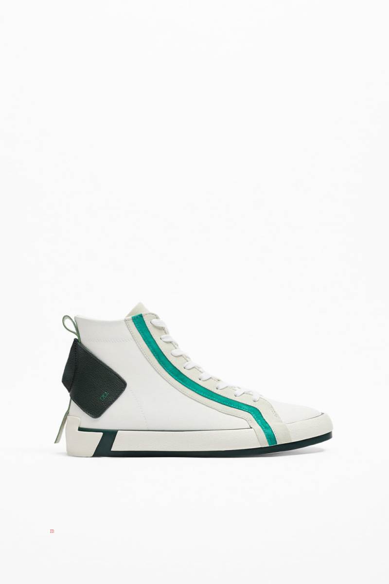 ZARA HIGH-TOP Träningsskor Herr Vita | UZVBL-3956