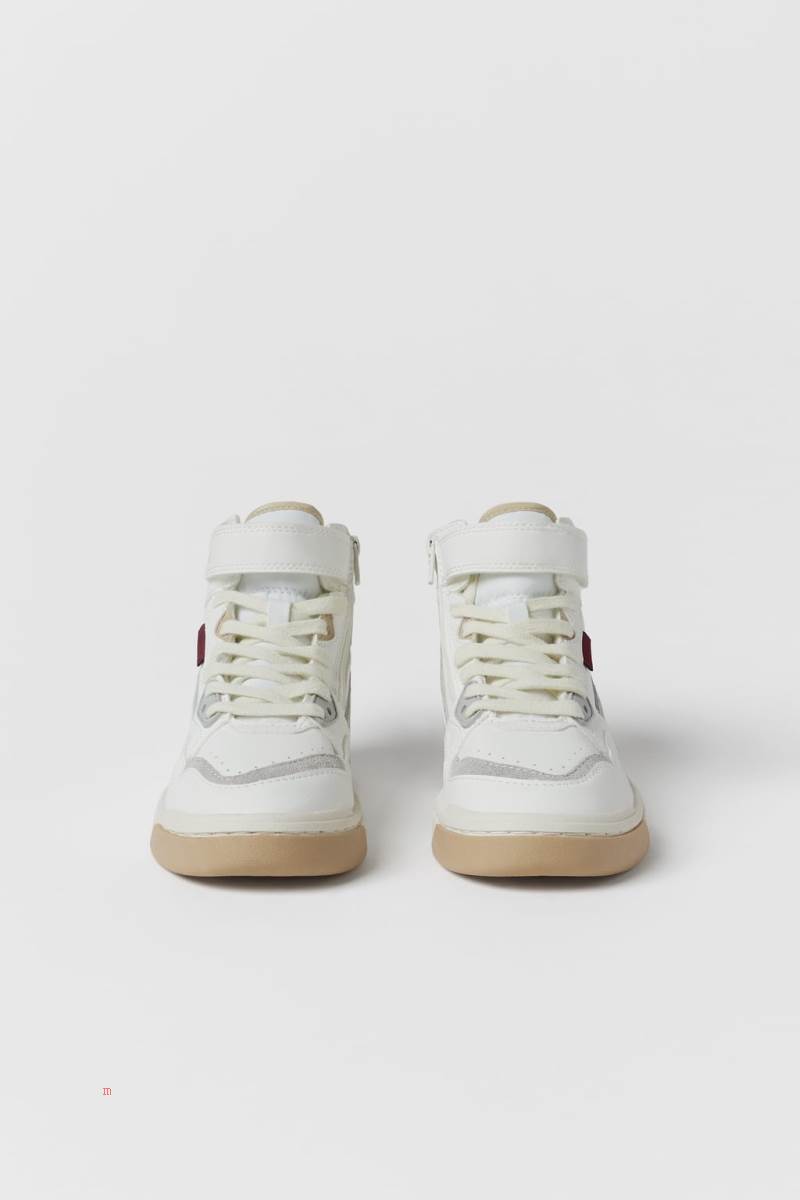 ZARA HIGH-TOP WITH DETAILING Sneakers Pojke Vita | LTGAY-2865