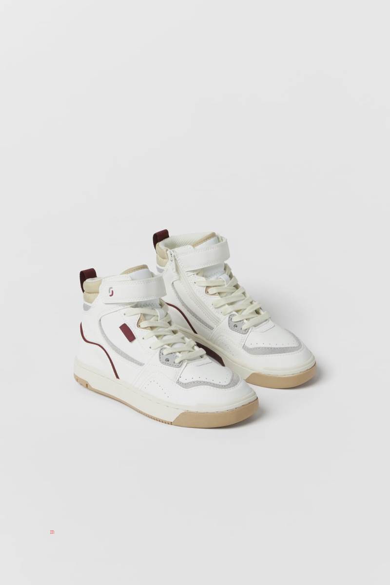 ZARA HIGH-TOP WITH DETAILING Sneakers Pojke Vita | LTGAY-2865