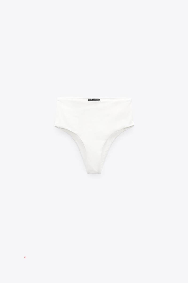 ZARA HIGH-WAIST BIKINI BOTTOMS Badkläder Dam Vita | JHEBS-1528