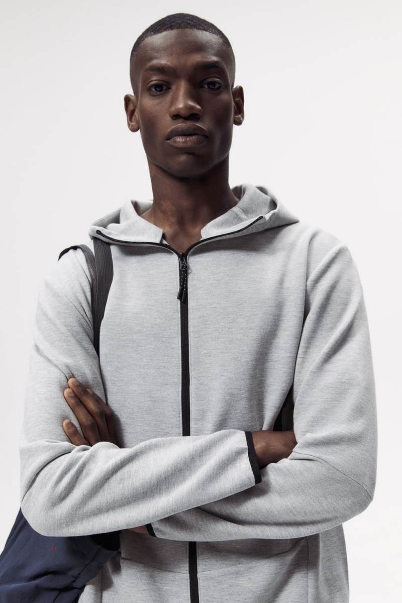 ZARA HOODIE Hoodie Herr Grå | JZVBS-5807