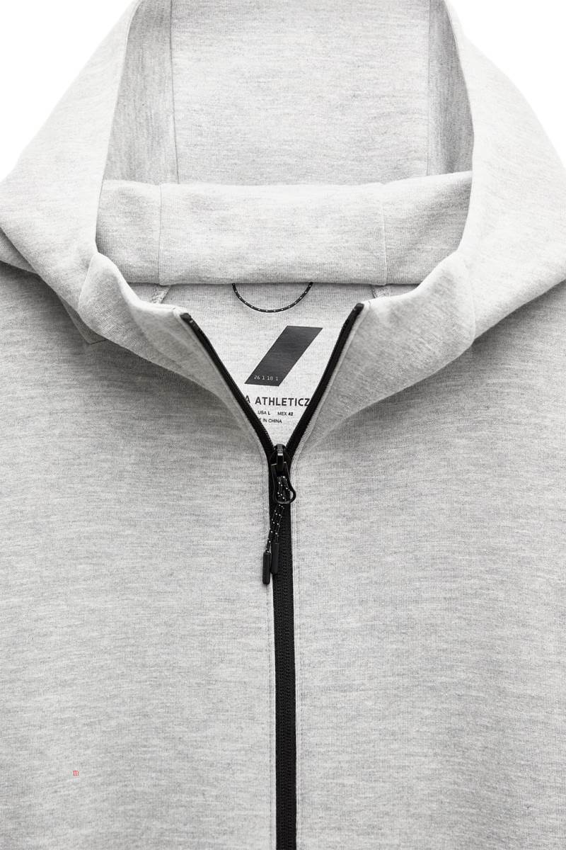 ZARA HOODIE Hoodie Herr Grå | JZVBS-5807