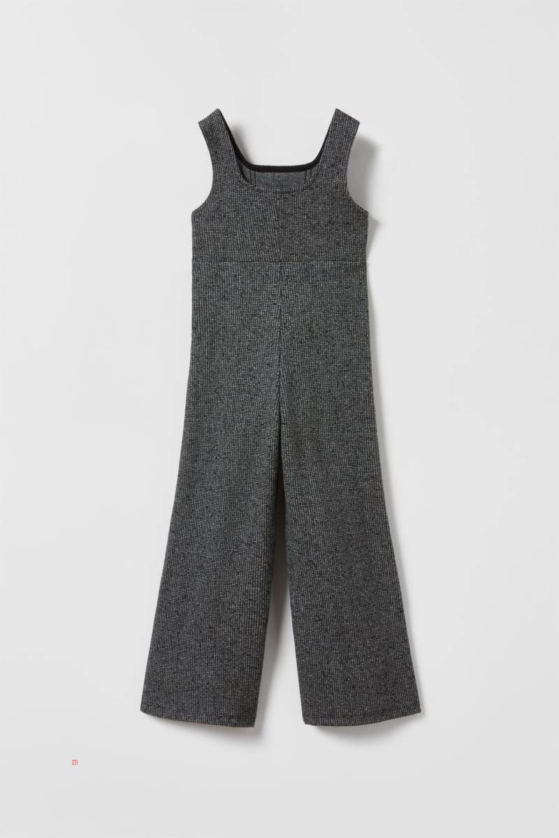 ZARA HOUNDSTOOTH Jumpsuit Tjej Svarta | MITNO-6193