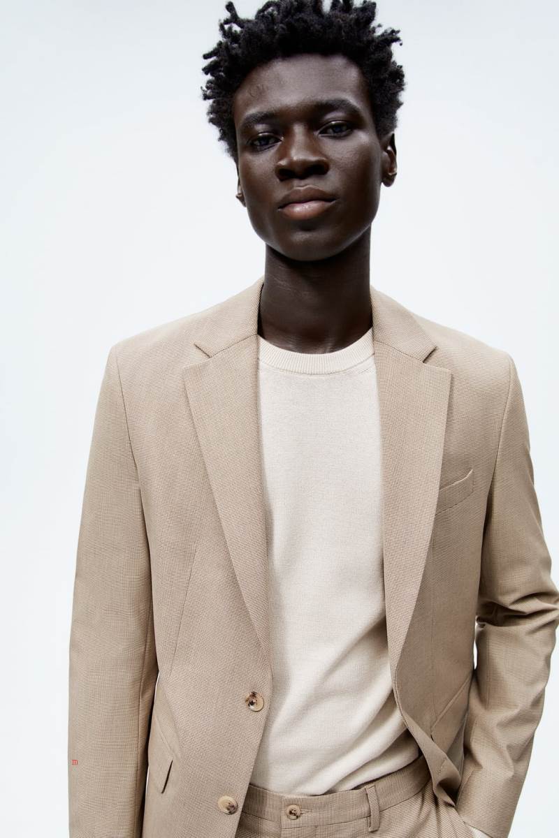 ZARA HOUNDSTOOTH SUIT Blazers Herr Bruna | TCKXE-7301