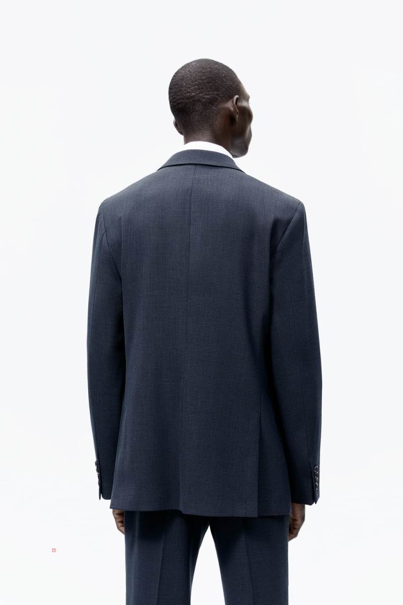 ZARA HOUNDSTOOTH SUIT Blazers Herr Gröna | UKBRW-3172