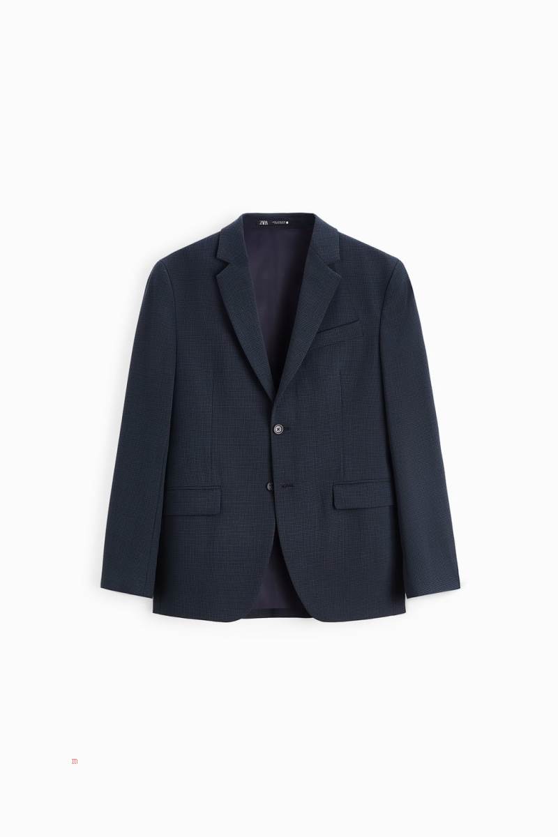 ZARA HOUNDSTOOTH SUIT Blazers Herr Gröna | UKBRW-3172
