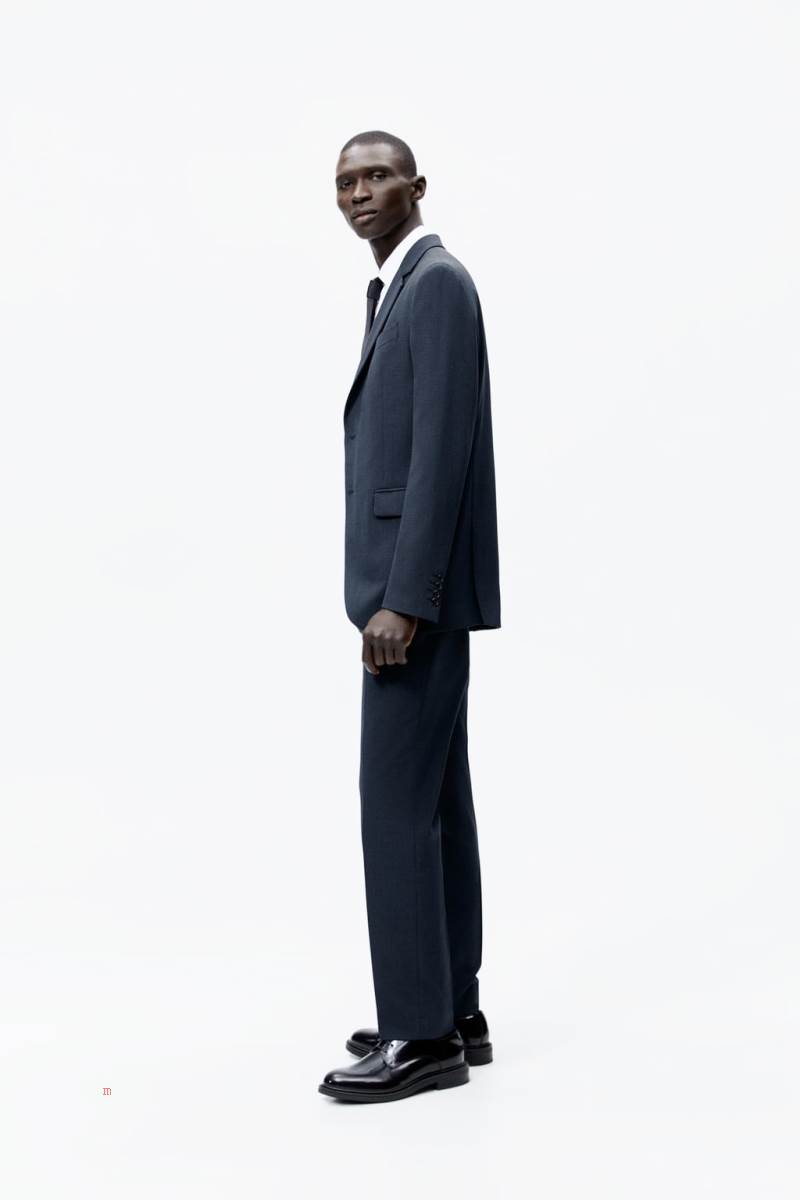 ZARA HOUNDSTOOTH SUIT Byxor Herr Gröna | SCHXP-5031