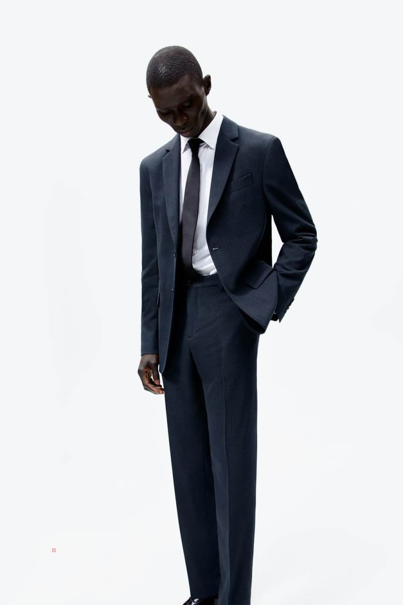 ZARA HOUNDSTOOTH SUIT Byxor Herr Gröna | SCHXP-5031