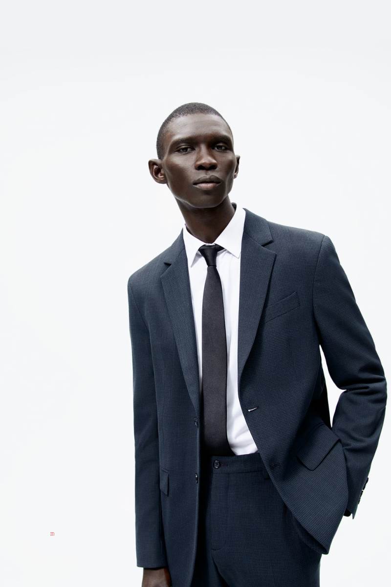 ZARA HOUNDSTOOTH SUIT Byxor Herr Gröna | SCHXP-5031