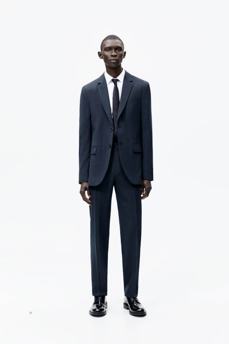 ZARA HOUNDSTOOTH SUIT Byxor Herr Gröna | SCHXP-5031