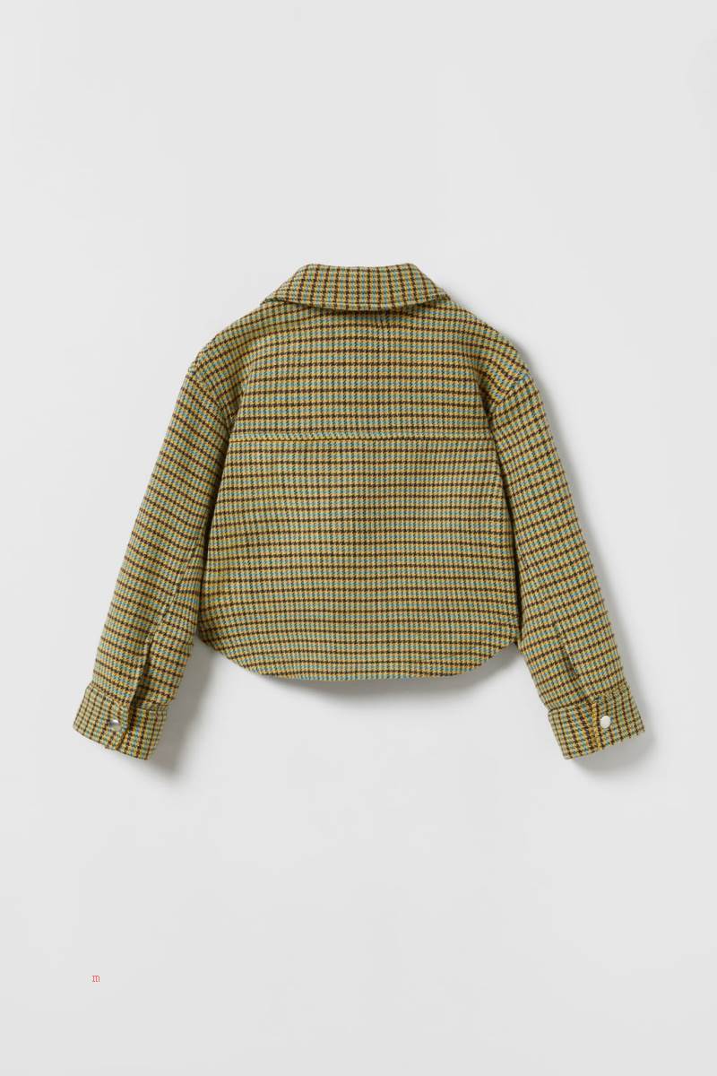 ZARA HOUNDSTOOTH Övertröja Tjej Turkos | HKYPR-0495