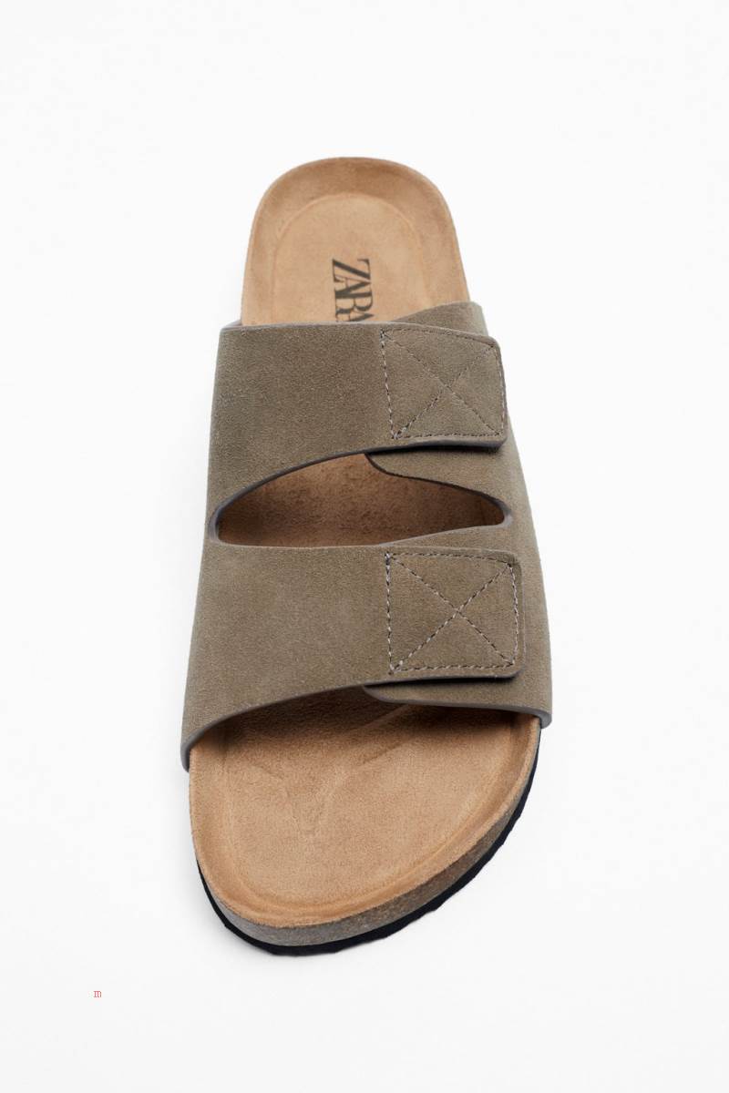 ZARA Hook-and-loop Sandaler Herr Grå | POHYQ-7134