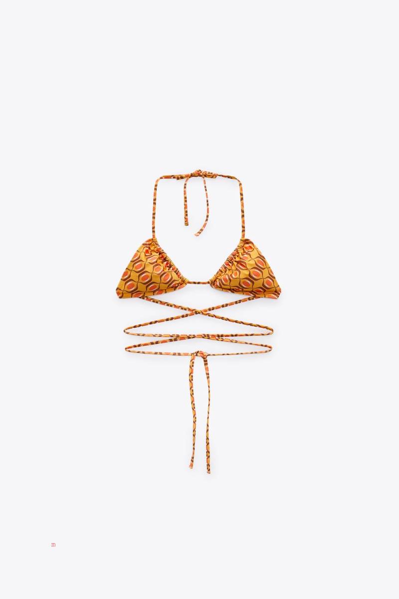 ZARA INVERTED BIKINI TOP Badkläder Dam Koppar | DVXGT-2517