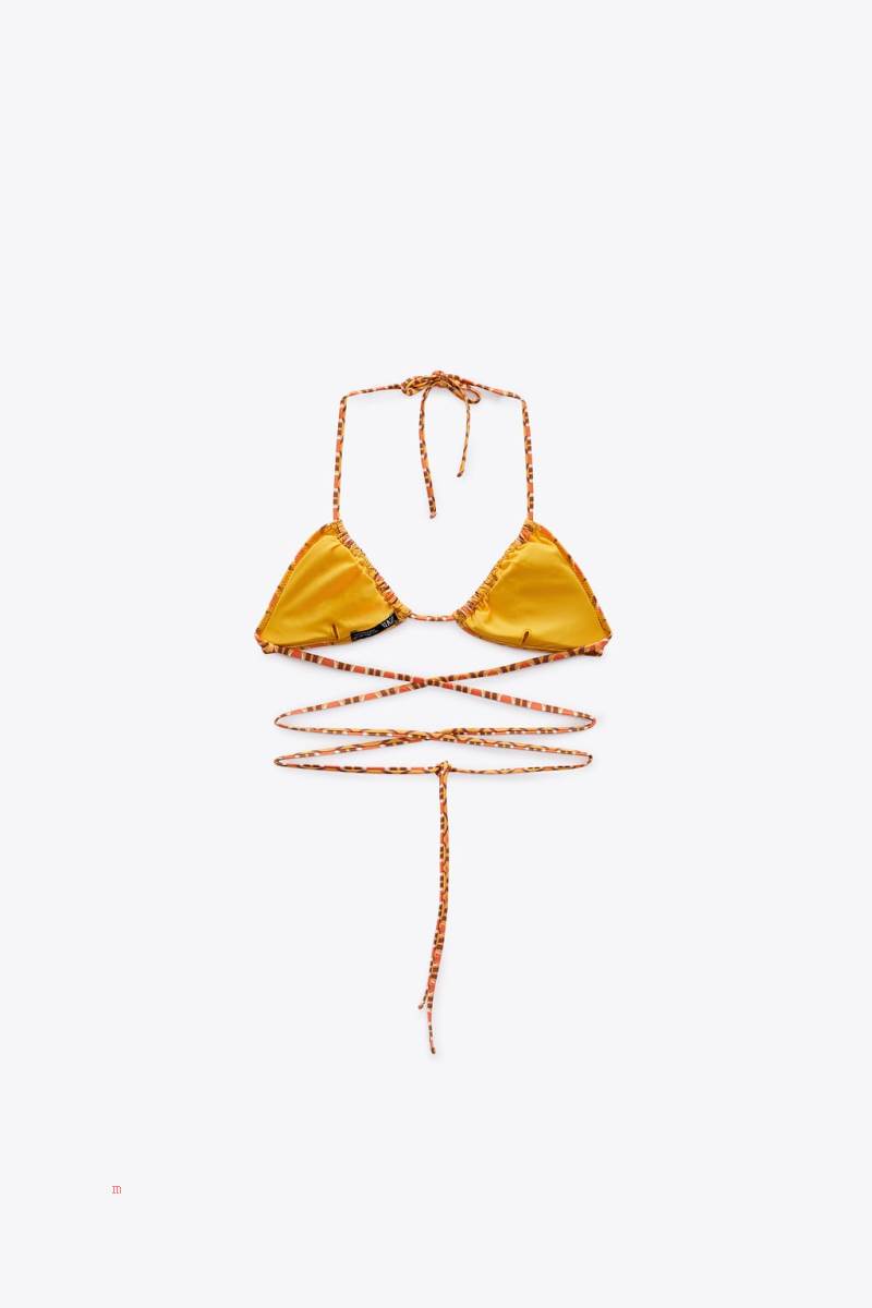 ZARA INVERTED BIKINI TOP Badkläder Dam Koppar | DVXGT-2517
