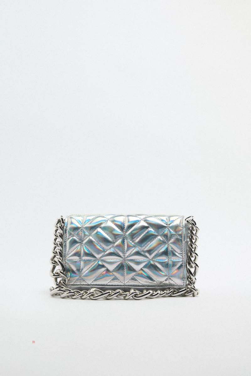 ZARA IRIDESCENT QUILTED Axelväska Dam Olika Färger Röda | NZCJD-1486