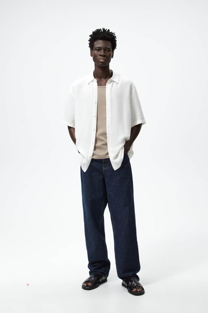 ZARA Interwoven Sandaler Herr Svarta | UZCXY-6725