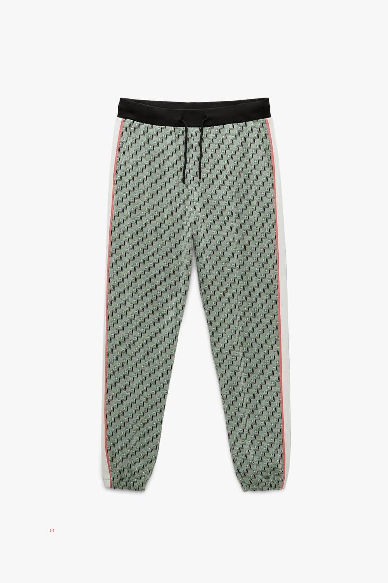ZARA JACQUARD JOGGING Byxor Herr Gröna | PJYLW-6713