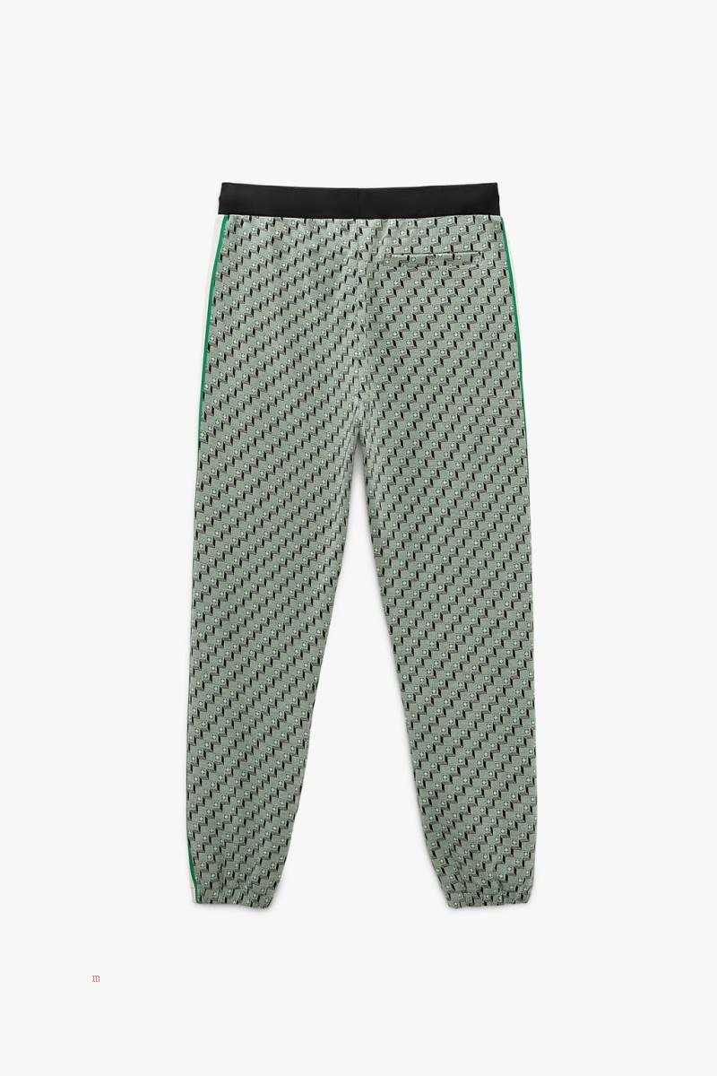 ZARA JACQUARD JOGGING Byxor Herr Gröna | PJYLW-6713