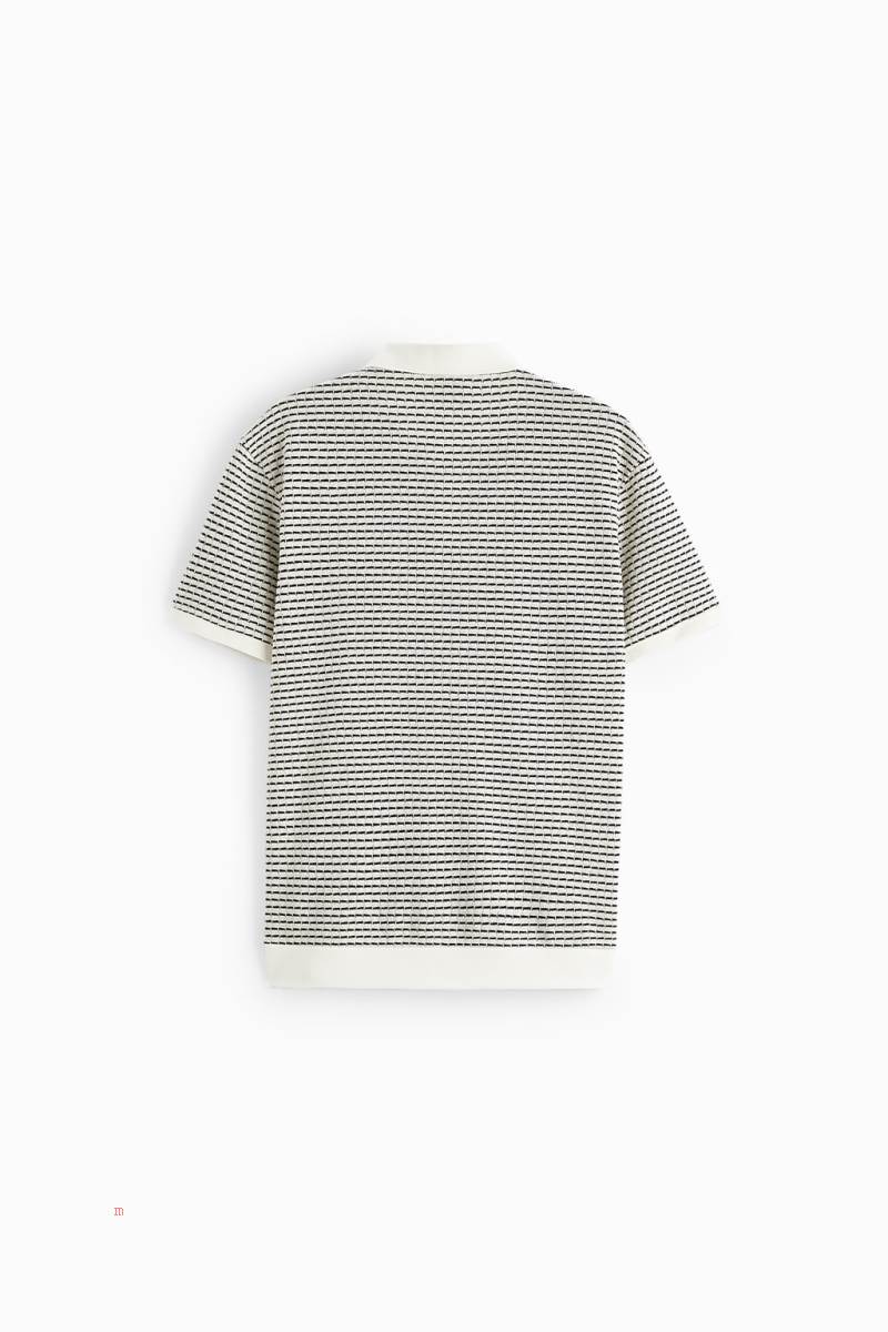 ZARA JACQUARD KNIT Piketröja Herr Svarta | IGOVQ-1023