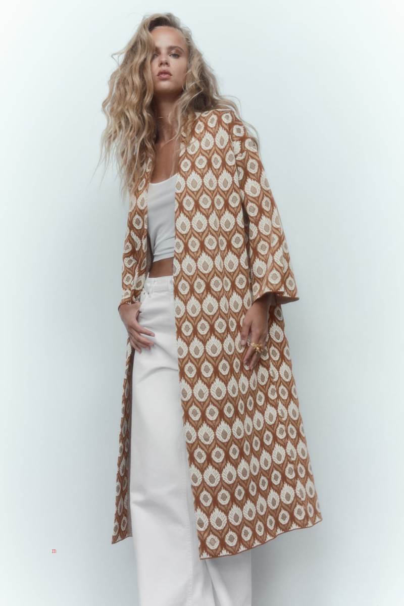 ZARA JACQUARD KNIT Rockar Dam Vita Bruna | NHFXQ-2139
