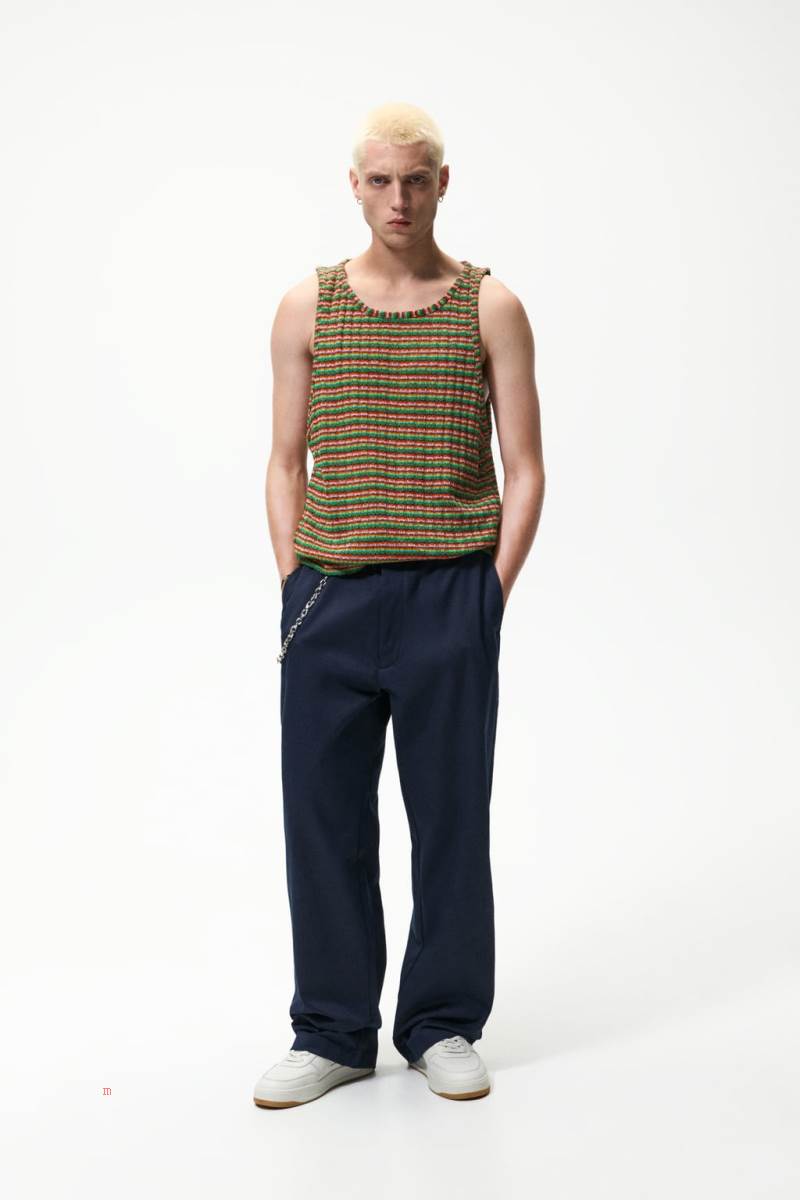 ZARA JACQUARD Linnen Herr Gröna | DXBIW-4609